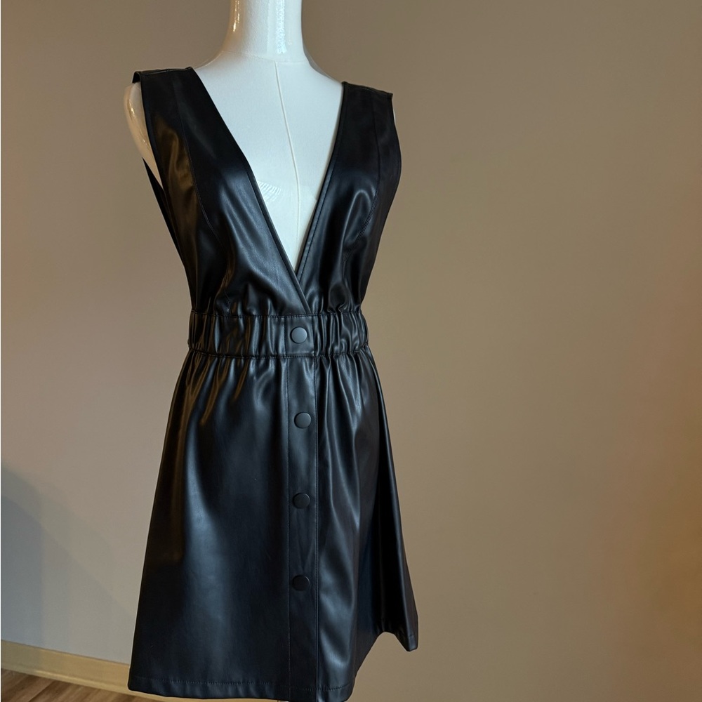 ASOS Black Faux Leather Mini Dress